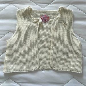 Sergent Major off white sleeveless knit cardigan vest - size 24 months/86cm